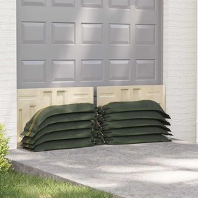 vidaXL Sacos de areia 10 pcs Verde 120 x 27 cm HDPE
