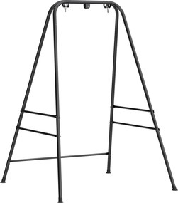 Outsunny Suporte para Cadeira Suspensa Rede 183 cm Suporte para Balanço Estrutura de Aço Almofadas Antiderrapantes Preto | Aosom Portugal