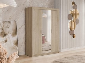 Roupeiro Novduni 102, Carvalho sonoma, 191x133x53cm, 93.5 kg, Portas para roupeiro: Com dobradiças, Número de prateleiras: 5, Número de prateleiras: 5