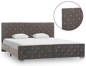 Estrutura de cama 160x200 cm veludo cinzento