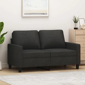 Sofá de 2 lugares tecido 120 cm preto