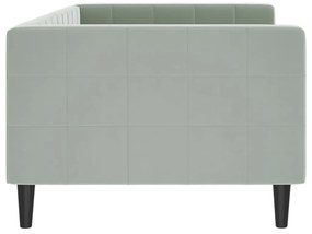 Sofá-cama 90x200 cm veludo cinzento-claro