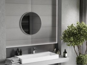 Mexen Loft espelho de casa de banho redondo 60 cm, moldura inox - 9850-060-060-000-10
