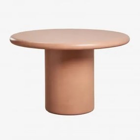 Mesa Redonda De Jardim Em Cimento Namara Terracota & Ø120 Cm - Sklum