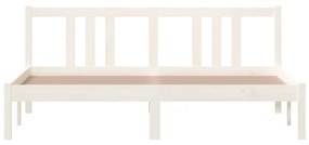 Estrutura de cama 160x200 cm madeira maciça branco