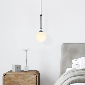 Candeeiro Suspenso King – Preto e Branco – 15 x 15 x 49 cm