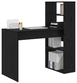 Secretária com Armazenagem Carvalho Preto 113x54x120 cm Madeira Deriva