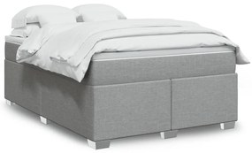 vidaXL Cama com molas/colchão 140x190 cm tecido cinzento-claro