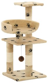 Árvore para gatos c/ postes arranhadores sisal 65 cm bege