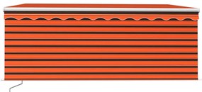 Toldo retrátil manual com estore/LED 3x2,5 m laranja e castanho