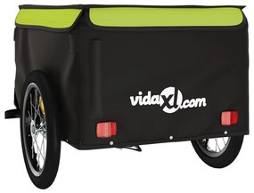 Reboque para bicicleta 45 kg ferro preto e verde