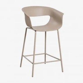 Pack De 4 Bancos Altos De Jardim Em Polipropileno E Aço Alanys Moka Brown & ↑65 Cm - Sklum