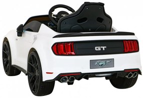 Carro elétrico para Crianças 12V Ford Mustang GT Rodas Eva, Assento de couro Branco