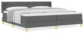 Cama Box Spring com Colchão cinza escuro, 200 x 200 cm