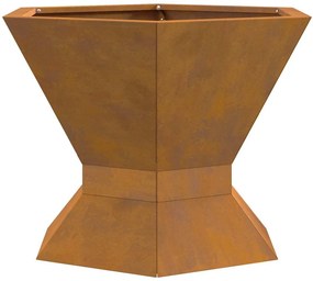 Caminha Hexagonal para Fogo 50x50x40 cm em Aço Envelhecido