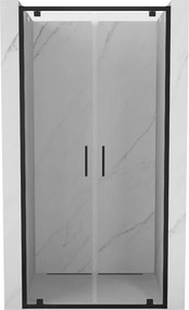 Mexen Exo portas de duche duplas articuladas 90 cm, transparentes, pretas - 8182-090-000-70-00