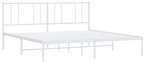 Estrutura de cama com cabeceira 200x200 cm metal branco