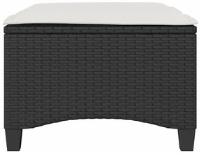 Bancos de jardim com almofadas 2 unid 55x55x36 cm vime PE preto
