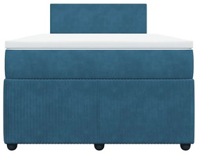 Cama boxspring com colchão 120x190 cm veludo azul