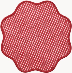 Individual de mesa redondo em xadrez Scallop