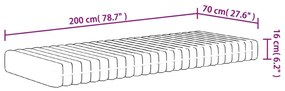 Colchão de espuma médio suave 70x200 cm