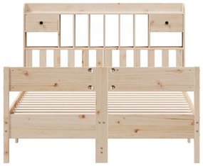 Cama com estante sem colchão 140x190 cm pinho maciço