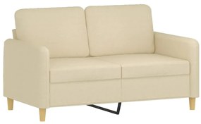 2 pcs conjunto de sofás com almofadões tecido cor creme