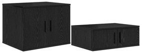 Estrutura de Cama de Armazenamento Carvalho Preto 80x200 cm