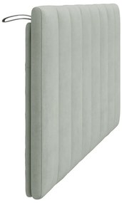Almofadão de cabeceira 160 cm veludo cinzento-claro