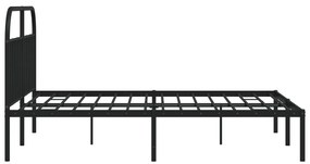 Estrutura de cama em metal com cabeceira 180x200 cm preto