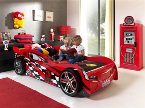 Conjunto cama Carro NIGHT SPEEDER + GUARDA ROUPA BOMBA GASOLINA VERMELHO