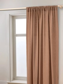 Cortinado translúcido, em gaze de algodão moka