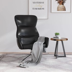 Cadeira de descanso couro artificial preto brilhante