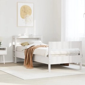 vidaXL Cama sem colchão 90x200 cm madeira de pinho maciça branco