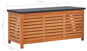 Caixa arrumação p/ jardim 117x50x55 cm madeira eucalipto maciça