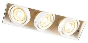 Foco embutido branco rotativo e inclinável sem moldura 3 luzes - Oneon Design,Moderno