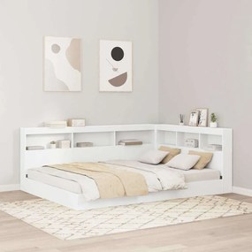 vidaXL Cama Estante Branca 160 x 200 cm em Madeira de Engenharia