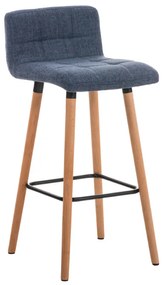 Banco de bar Lincoln em tecido 42 x 94 x 49 cm Azul