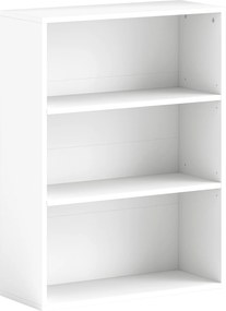 HOMCOM Estante de 3 Níveis Estante para Livros com 2 Prateleiras Ajustáveis para Sala de Estar Escritório Quarto 60x24x80 cm Branco | Aosom Portugal