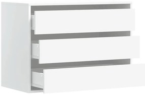 Cómoda com 3 Gavetas - 80x41x58 cm - derivados de madeira - branco