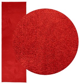 Tapete de pelo curto OVIEDO 80x250 cm vermelho