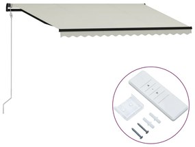 vidaXL Toldo retrátil automático 400x300 cm cor creme