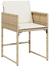 Conjunto de Jantar para o Jardim com 5 Peças da e Almofadas Bege em Ra