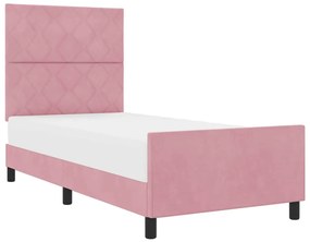 Cama vidaXL Rosa 90x190 cm Veludo