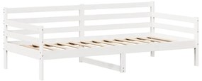 Conj. sofá-cama e banco c/ telhado 90x200cm pinho maciço branco