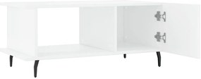 Mesa de centro 90x50x40 cm madeira processada branco brilhante