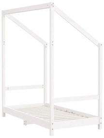 Estrutura de cama infantil 70x140 cm pinho maciço branco