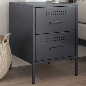 vidaXL Mesa de cabeceira 36x39x50,5 cm aço antracite