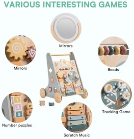 Andador de madeira para bebés com centro Atividades - Forest Vitality