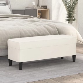 vidaXL Banco 100x35x41 cm couro artificial cor creme